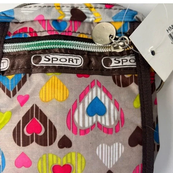 MOCK Lesportsac Inspired Heart Pattern Crossbody Bag - Multicolor - Picture 8 of 8